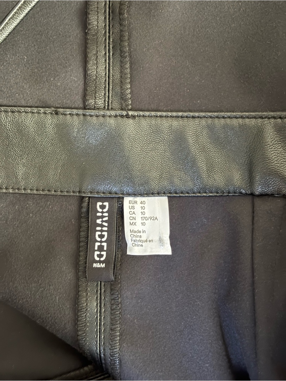 H&M Black Faux Leather Pinafore Mini Dress - Picture 8 of 8